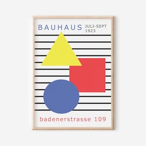 Bauhaus Exhibition Print, Bauhaus Geometric Shapes Print, Bauhaus Vintage Poster, Geometric Minimal Poster, Printable Bauhaus Art