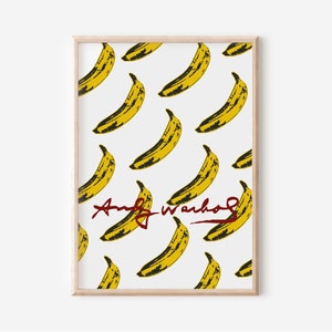Andy Warhol Banana Print, Andy Warhol Vintage Art Poster, Warhol pop art poster