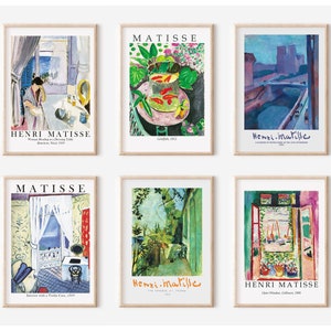 Conjunto de 6 grabados, Henri Matisse Conjunto de 6 grabados, Conjunto de pared de galería, Henri Matisse Print, Matisse Poster, Carteles imprimibles de alta calidad