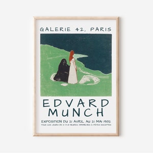 Edvard Munch Exhibition Print, Munch Vintage Art Print, Edvard Munch Poster, Munch Digital Printable, , Scream Art Print,