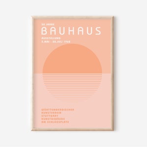 Bauhaus Exhibition  Poster, Bauhaus Pink Print, Printable Sun Modern Art, Bauhaus Minimalist Vintage Poster, Printable Pink Poster