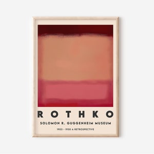 Mark Rothko Art Exhibition Poster, Blush Pink & Red Rothko Painting, Rothko Art Print, High Quality Printable Vintage Art