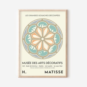 Henri Matisse Art Exhibition Poster, Matisse Print, Matisse Art, Le Rosace Poster, French Art, Digital Download, Printable Vintage Poster