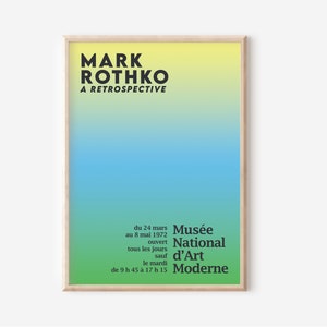 Mark Rothko Vintage Exhibition Poster, Mark Rothko Print, Modern Art, Printable High Quality Mark Rothko Poster, Digital Download