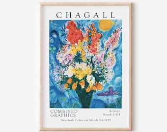 Marc Chagall Exhibition Print, Marc Chagall Poster, Vintage Art Poster, High Quality Printable, NY Exhibition Print, Chagall Museum Poster