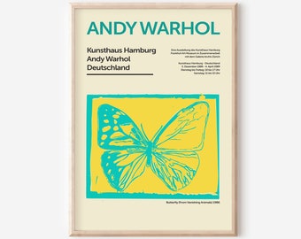 Andy Warhol Butterfly, Andy Warhol Poster, Andy Warhol Art Print, Digital Download, Printable Warhol, Warhol Sunset Print, Warhol Pop Art