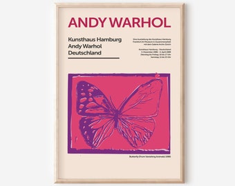 Andy Warhol Butterfly Poster: Pop Art Print (Digital Download)