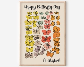 Andy Warhol Butterfly Art Print: Pop Art Poster (Digital Download)