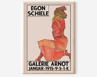 Egon Schiele Print, Egon Schiele Exhibition Art Poster, Egon Schiele Woman art, Vintage High Quality Printable