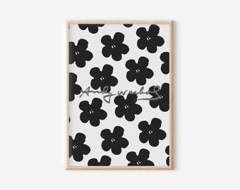 Andy Warhol Flowers Exhibition Poster: Black & White Print (Digital Download)