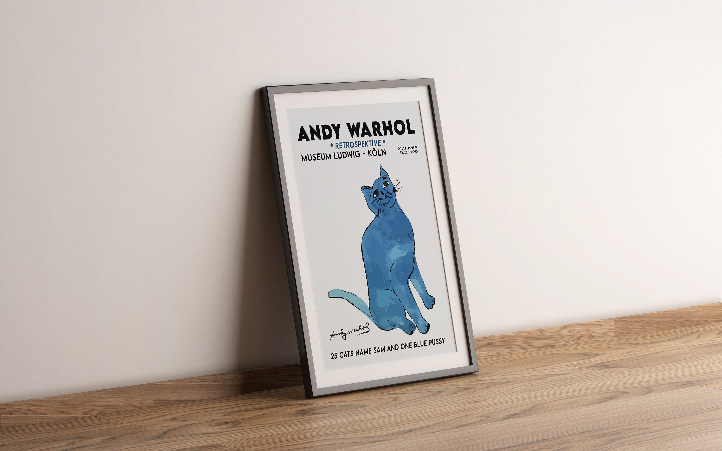 Andy Warhol Art Exhibition Poster, 25 Cats Name Sam and One