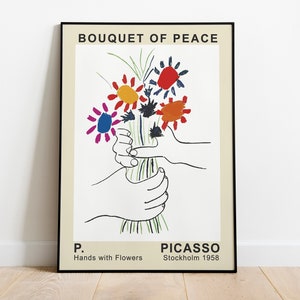 Picasso Art Print, Bouquet of Peace Print, Pablo Picasso Flowers poster, Picasso Exhibition Poster