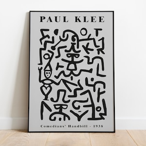 Cartel de la exposición Paul Klee, Handbill de comediantes, Paul Klee Art Print, cartel de arte minimalista, descarga digital