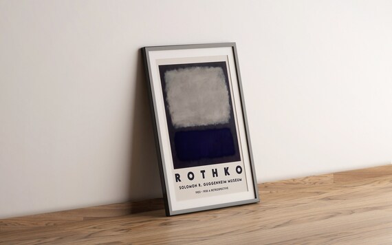 アートポスター マーク・ロスコ Black and grey stripes マーク・ロスコ展ポスター ブルー＆グレー 絵画 アートポスター