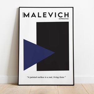 Kazimir Malevich Art Exhibition Poster, Malevich Art Print, Malevich Suprematism, Geometric Art, Malevich Poster, Black and Blue