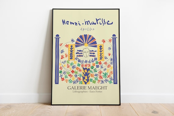 MATISSE litgraphies EAUX FORTESギャラリーポスター Henri Matisse Apollon Exhibition Poster: Vintage Wall Art (digital