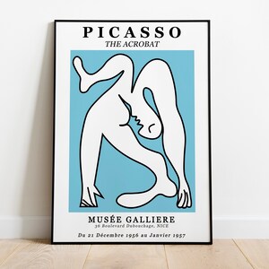 Picasso The Acrobat Exhibition Poster Picasso Wall Art The Acrobat 1930 Printable High Quality Abstract Art