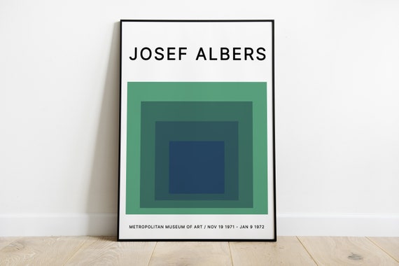 Josef Albers ポスター Josef Albers Exhibition Poster Green and Blue Painting