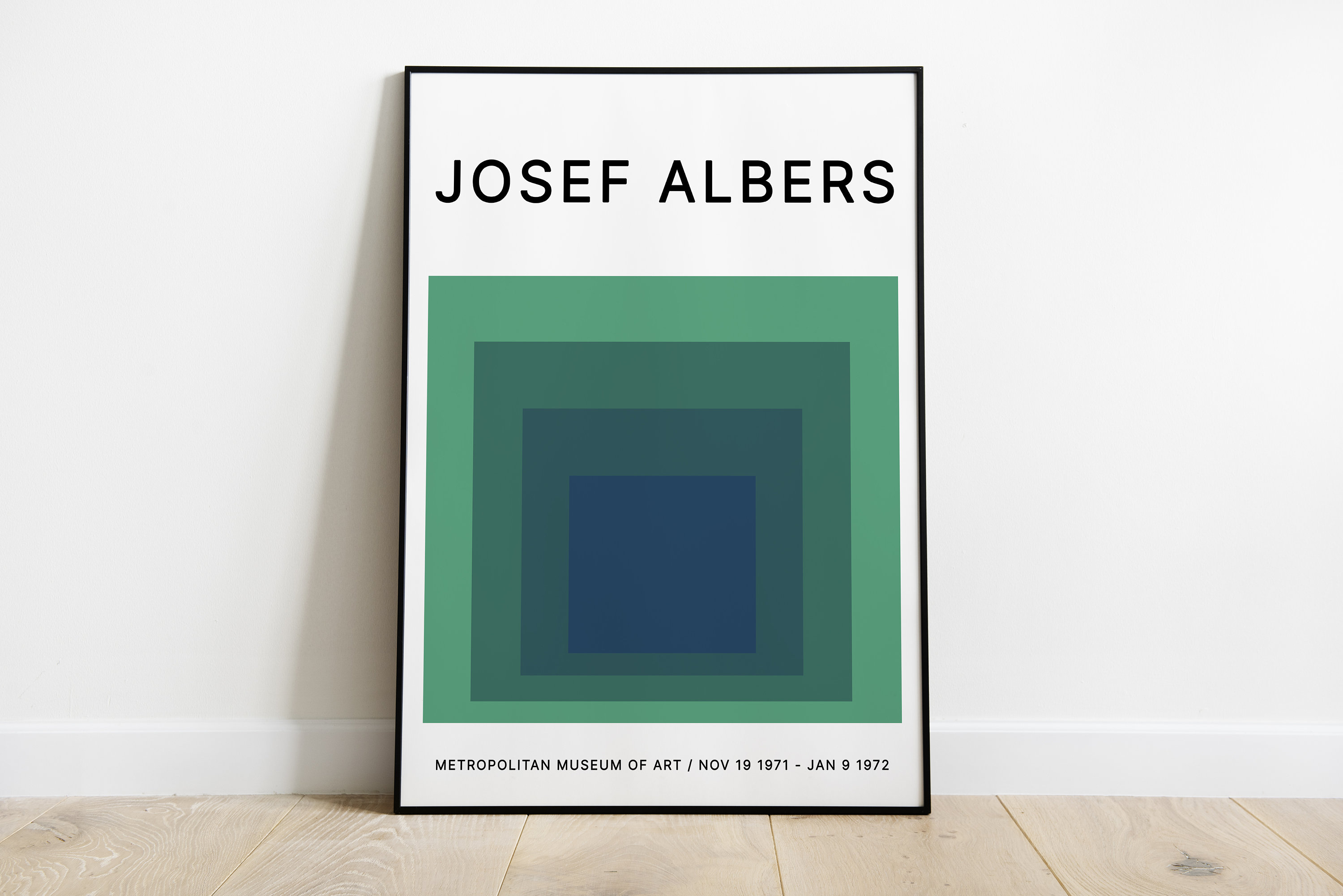 テート美術館 Josef Albers 希少国内未入荷ポスター Josef Albers Exhibition Poster Green and Blue Painting Modern