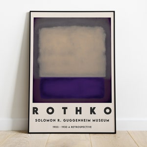 Mark Rothko Art Exhibition Poster, Violet & Grey Rothko Painting, Rothko Art Print, High Quality Printable Vintage Art