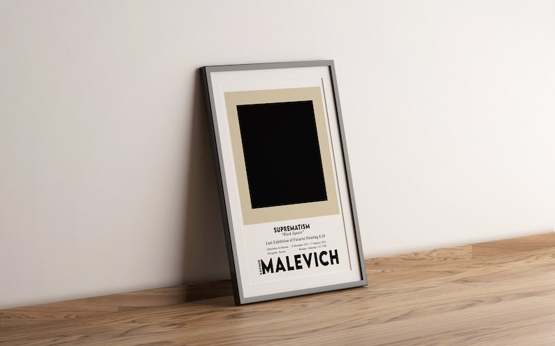 Kazimir Malevich Exhibition Poster, Malevich Suprematism , Black Square Print, Printable Kazimir Malevich, High Quality Digital Download image 2