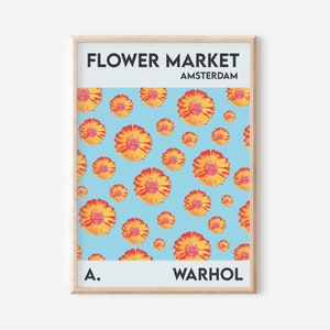 Flower Market Prints, Digital Download, Andy Warhol Flower Poster, Andy Warhol Print, Warhol Flower, Amsterdam Flower, Printable Poster