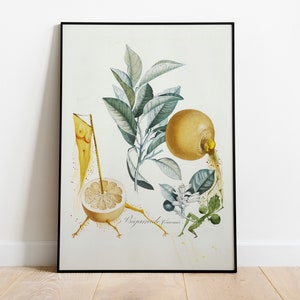 Salvador Dali Grapefruit Art Exhibition Digital Poster, Dali Fruit Watercolor Vintage Printable High Quality, Pamplemousse-érotique
