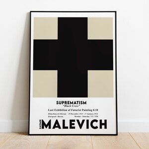Kazimir Malevich Exhibition Poster, Malevich Suprematism , Black Cross Print, Printable Kazimir Malevich, High Quality Digital Download