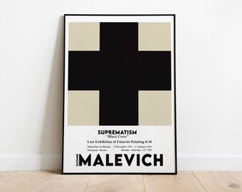 Malevich Black Cross Exhibition Poster: Suprematism Art (Digital Download)