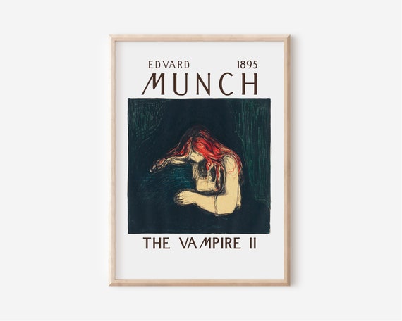 bred Køb bar Edvard Munch Vampire Print Love and Pain Poster Vampire Wall - Etsy