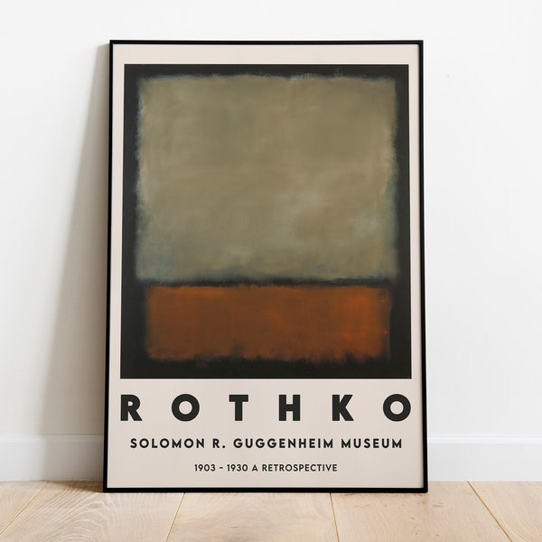 Mark Rothko Vintage Exhibition Poster, Mark Rothko Print, Modern Art, Printable High Quality Mark Rothko Poster
