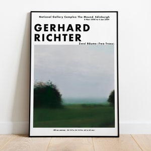 Tentoonstellingsposter Gerhard Richter, Zwei Bäume - twee bomen, Gerhard Richter Art Print, Duitse kunst, afdrukbare poster van hoge kwaliteit