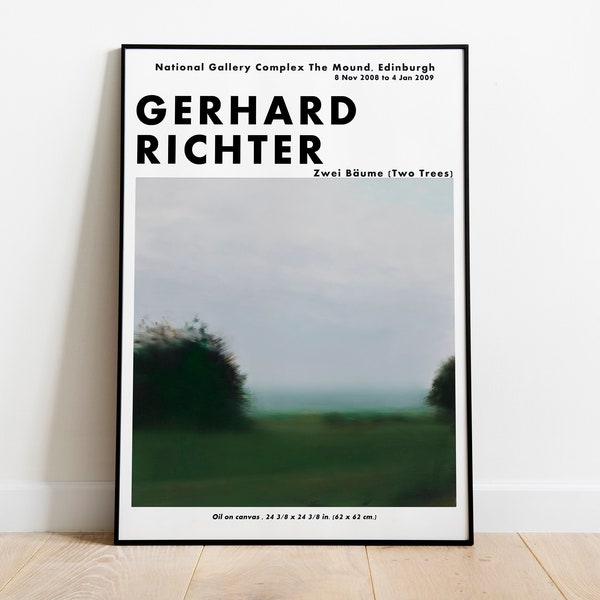Gerhard Richter Exhibition Poster, Zwei Bäume - Two Trees, Gerhard Richter Art Print, German Art, High Quality Printable Poster