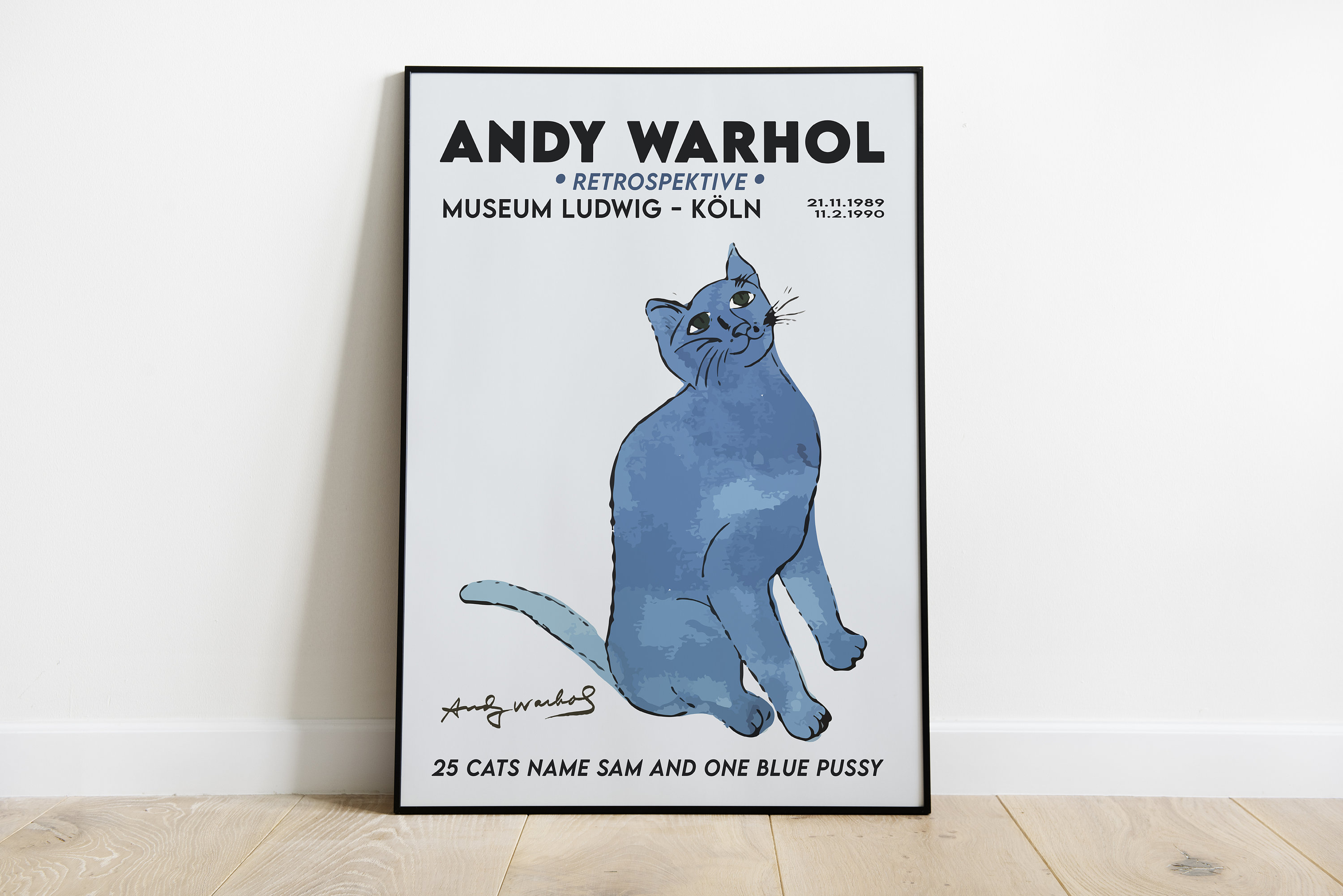 Andy Warhol Art Exhibition Poster, 25 Cats Name Sam and One