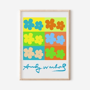 Andy Warhol Poster, Warhol Exhibition Print, Andy Warhol Pop Art Print, Andy Warhol Flowers Poster