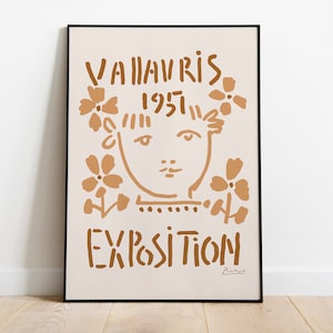 Picasso Art Exhibition Poster, Vallauris Exposition1951, Mid Century Poster, Printable Wall Art, High Quality Digital Download