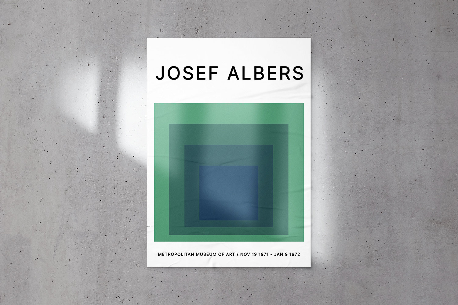 Josef Albers ポスター Josef Albers Exhibition Poster Green and Blue Painting