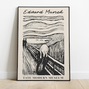 Edvard Munch Art Exhibition Poster, Edvard Munch The Scream Painting, Vintage Art Print, Museum Poster, High Quality Digital Print