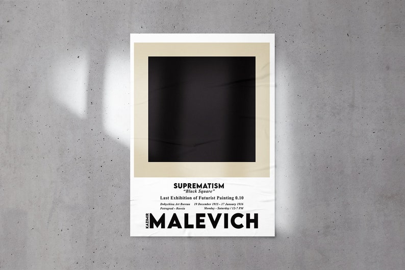 Kazimir Malevich Exhibition Poster, Malevich Suprematism , Black Square Print, Printable Kazimir Malevich, High Quality Digital Download image 5