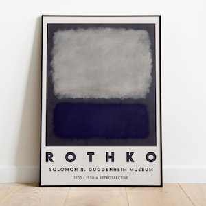 Mark Rothko Exhibition Poster Blue and Grey Painting Art Poster High Quality Printable Vintage Art