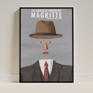Rene Magritte Art Exhibition Poster, Magritte Baucis’s Landscape Print, Vintage Art, Abstract Poster, Printable High Quality Wall Art