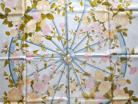 HERMES “Romantique” 100% Jacquard Silk Scarf desi… - image 4