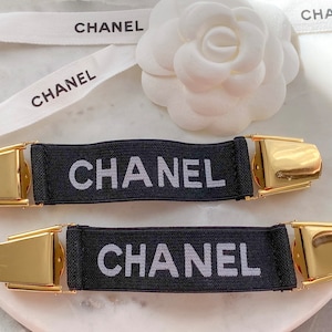 Chanel Rare Runway Black CC Logo Suspenders Braces 0CC1224 at 1stDibs