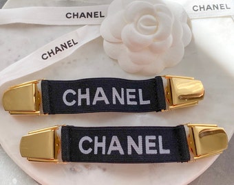 Chanel SUPER RARE vintage sleeve suspenders from 1994 runway, pair of 2, with box