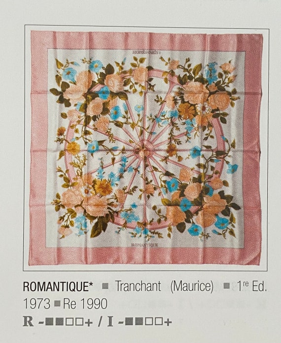 HERMES “Romantique” 100% Jacquard Silk Scarf desi… - image 2