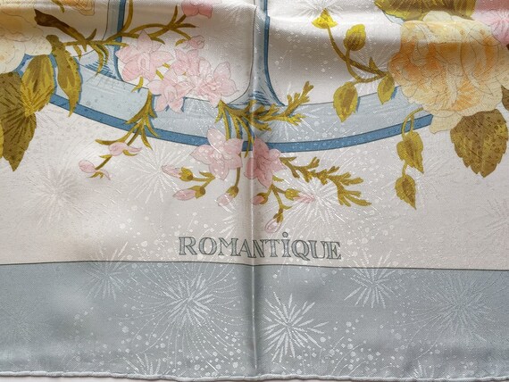 HERMES “Romantique” 100% Jacquard Silk Scarf desi… - image 6