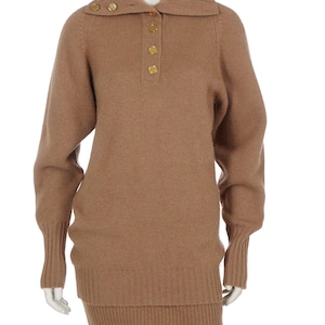 Chanel vintage AW 1987-1988 lookbook 100% CAMELHAIR long beige cardigan and a matching skirt