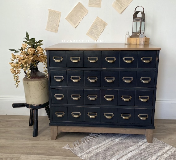 SOLD Sold**black Painted Faux Apothecary 4 Drawer Dresser With Stained Wood Top and Base | Refinished Apothecary Farmhouse Style Dresser - Etsy SOLD Sold**black Painted Faux Apothecary 4 Drawer Dresser With Stained Wood Top and Base | Refinished Apothecary Farmhouse Style Dresser - Etsy