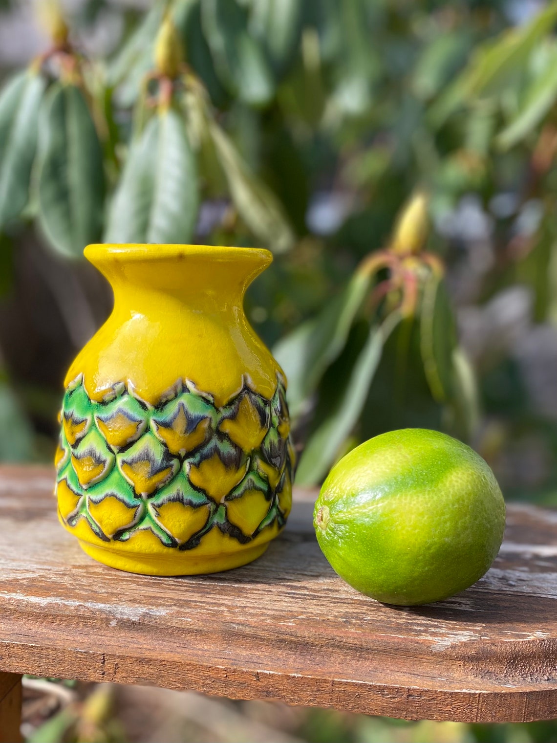 Jasba NO33 1112 Pineapple German Pottery Vase Etsy