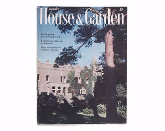 Vintage HOUSE & GARDEN magazine January 1958